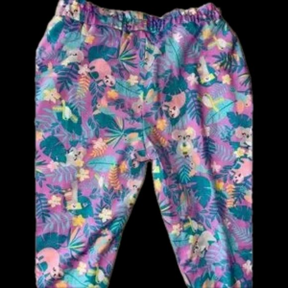 euc Gorgeous blue purple 6 girls floral kitten soft pants - Picture 2 of 6